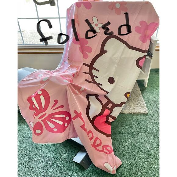 New 90"x90" (Queen) Hello Kitty Duvet Style Bed Cover & 2 pillow Cases 29"x 19" - Picture 1 of 3